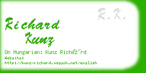 richard kunz business card